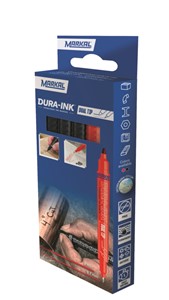 MARKAL Dura-Ink Dual Tip 3 Black & 1 Red Retail Pa