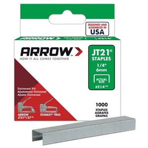 ARROW JT21 Staples 6mm 1/4" (1,000)