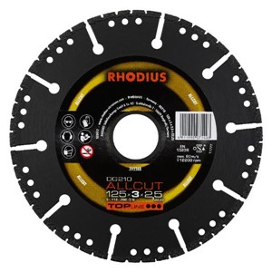 RHODIUS DG210-125X2.5X22.23mm D/C DISC ALLCUT