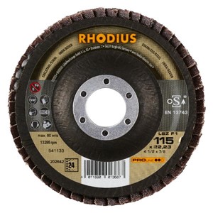 RHODIUS LSZ-F1 115x22.23mm GRIT 24 Flap Disc