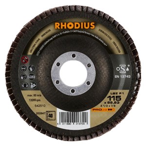 RHODIUS LSZ-F1 115x22.23mm Grit 40 Flap Disc